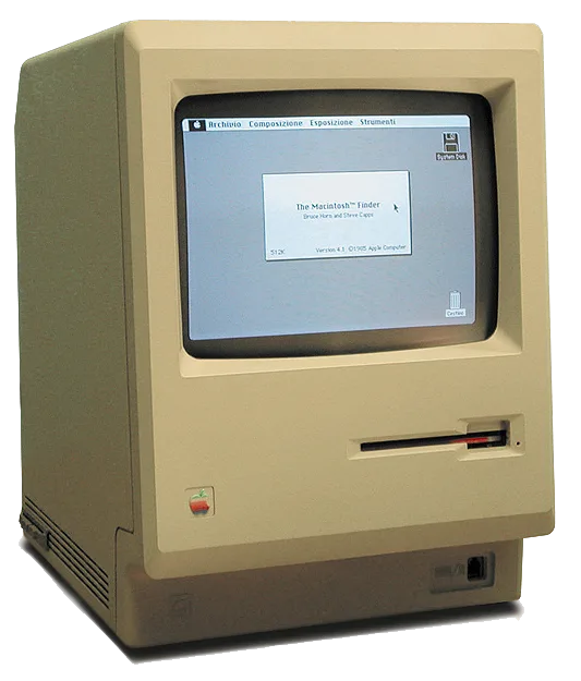 Macintosh 128K showing the original Finder