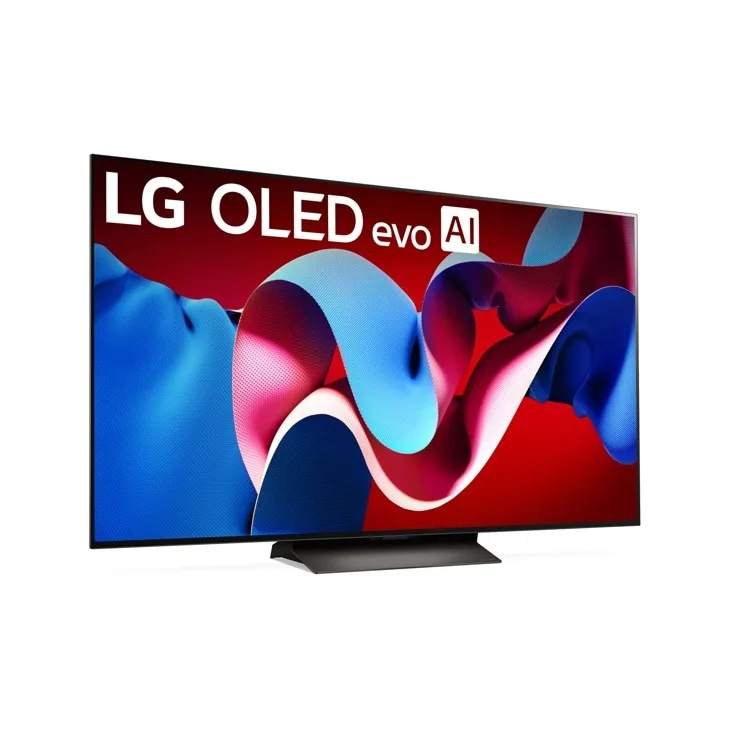 LG OLED evo C-series TV on stand