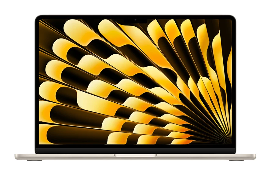 MacBook Air in Starlight, open front view